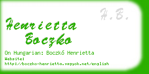 henrietta boczko business card