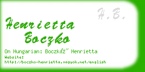 henrietta boczko business card